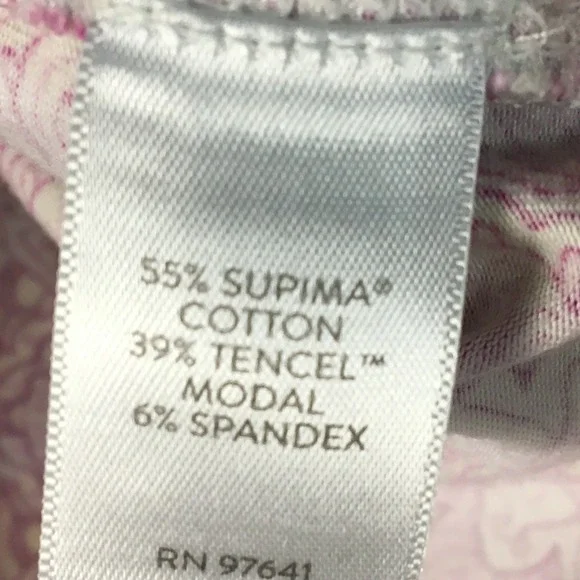 J Jill Luxe Supima A Line Tunic Top Women's 3X Pink Mandala Print 3/4 Sleeve Tee - Picture 6 of 7